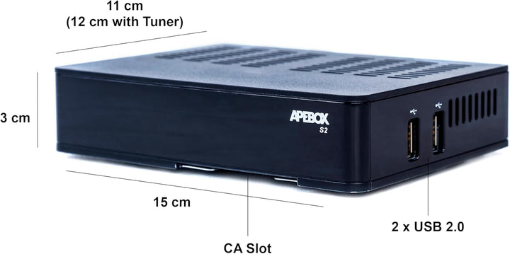 Apebox S2 Full HD Satelliten Receiver (1080p, HDTV, H.265, 1x DVB-S2, 2X USB2.0, HD-Out, LAN, Karten
