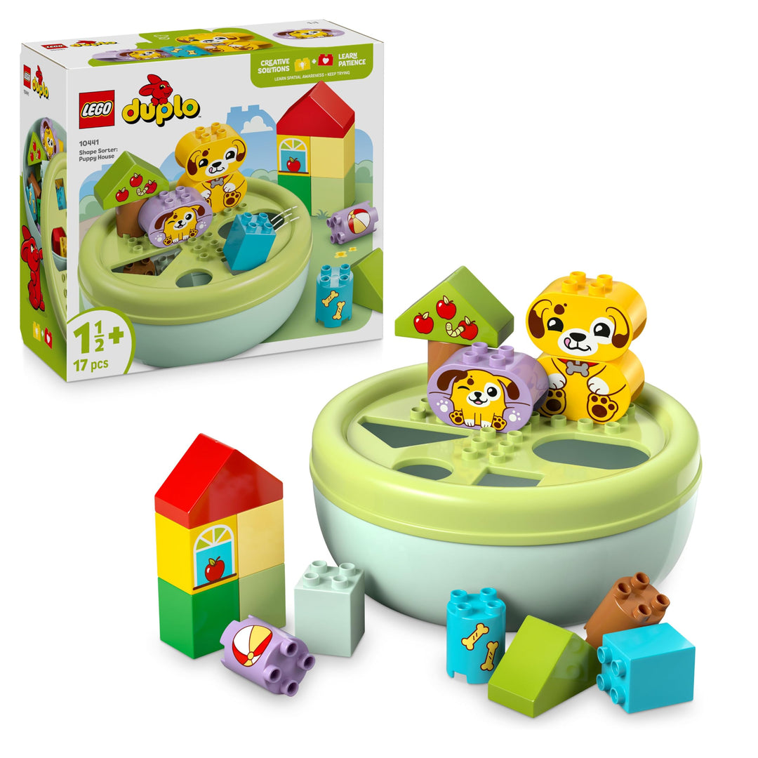 LEGO DUPLO Shape Sorter: Puppy House - Educational Sorting Toy for Toddlers, with Colourful Bricks i