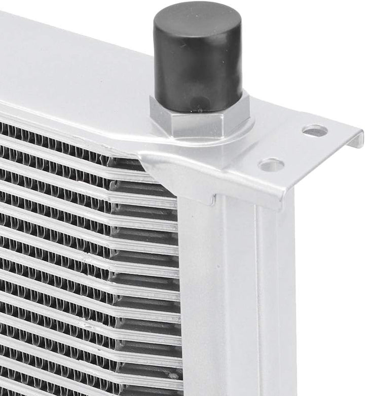 BOROCO Ölkühler 19 Reihen AN10 Anschluss Set Universal Zusatz Kühlung Extern Oil Cooler (Silber)