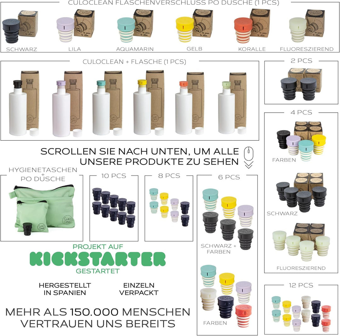 CuloClean Hand-WC-Bidet, diskretes tragbares Bidet, kompatibel mit jeder Plastikflasche, Sanitär- od