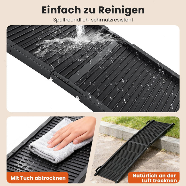 Hundeautorampe 170 x 41 cm,Extralange klappbare Hundetreppe mit Rutschfester Oberfläche, Schwerlast