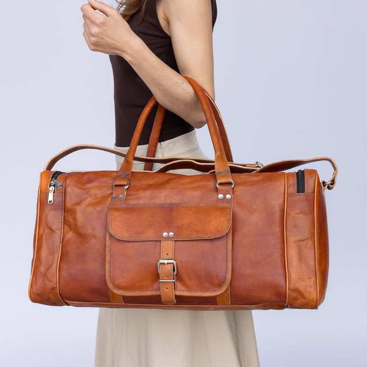 Gusti Weekender Leder - Harvey Damen und Herren Reisetasche Umhängetasche Handtasche Ledertasche Bra