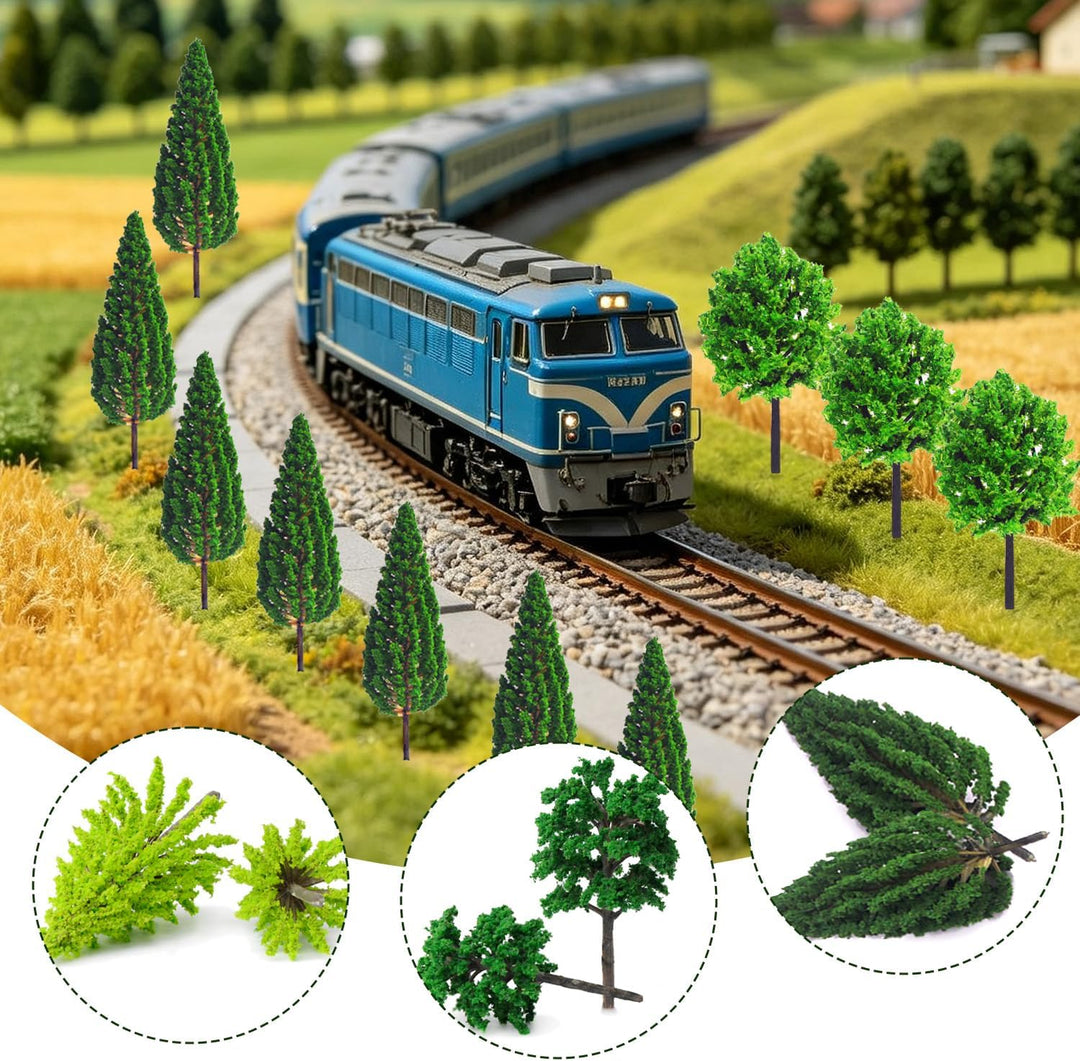 Modellbau Bäume 55 Stück Landschaft Modell Bäume Miniatur Bäume und Büsche Gemischte Architektur Bäu