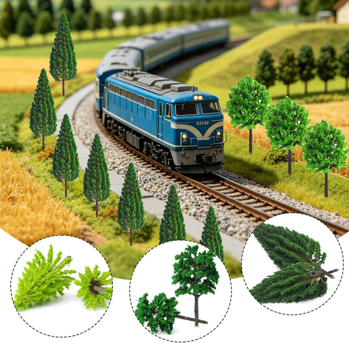 Modellbau Bäume 55 Stück Landschaft Modell Bäume Miniatur Bäume und Büsche Gemischte Architektur Bäu