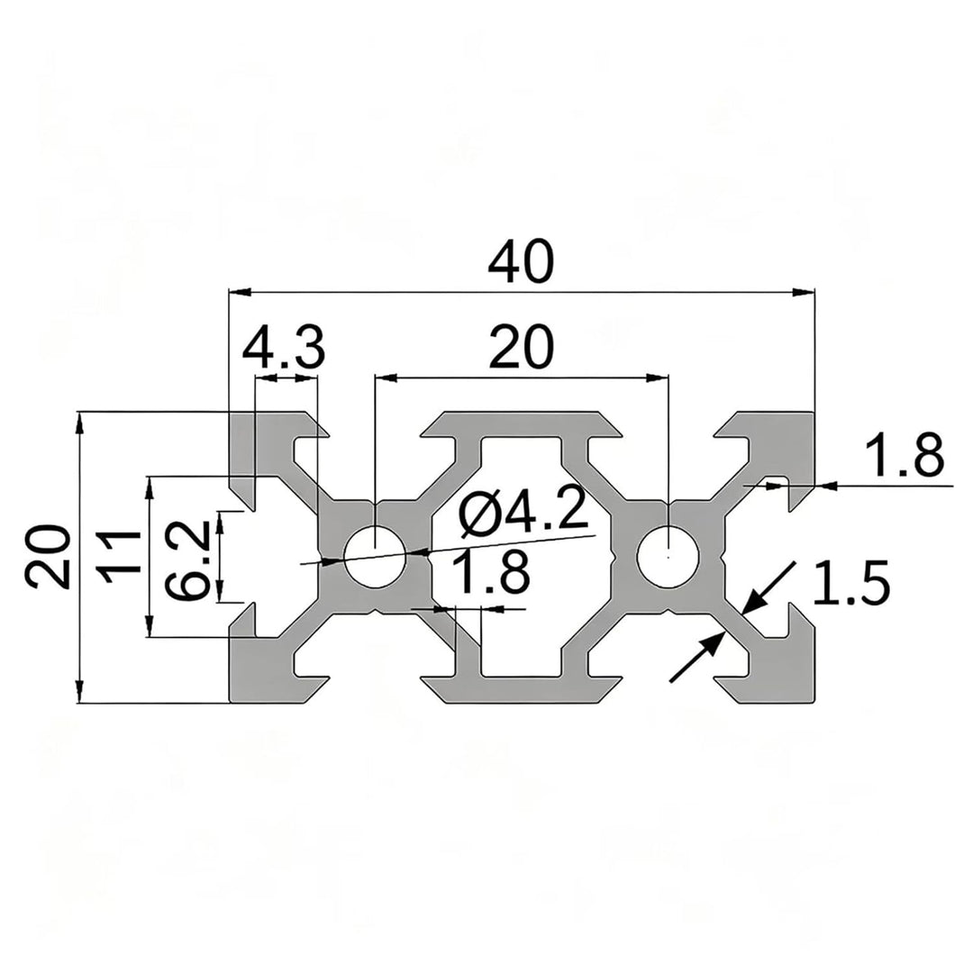 Coavoo AluProfil 2040 Alu Profil 300mm V Typ Schwarz Aluminium Profile 20x40 Europäischer Standard E