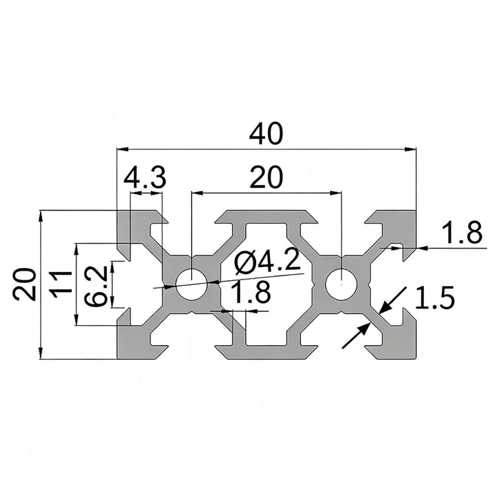 Coavoo AluProfil 2040 Alu Profil 300mm V Typ Schwarz Aluminium Profile 20x40 Europäischer Standard E