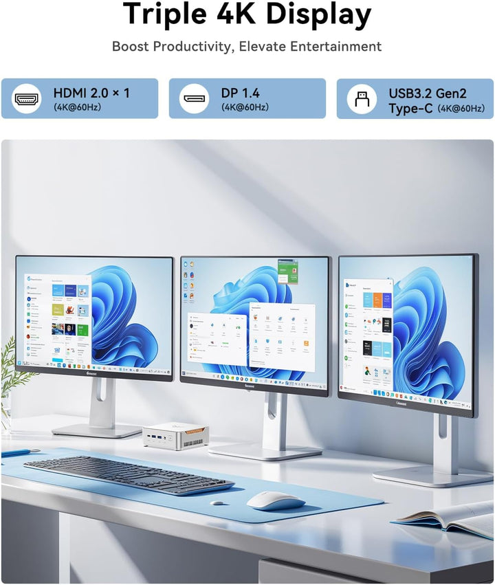 NiPoGi Hyper H2 Mini PC W-11 Pro, Ιntel Core i9-11900H(8C/16T, bis zu 4,90 GHz), 32 GB (2 x 16GB) DD