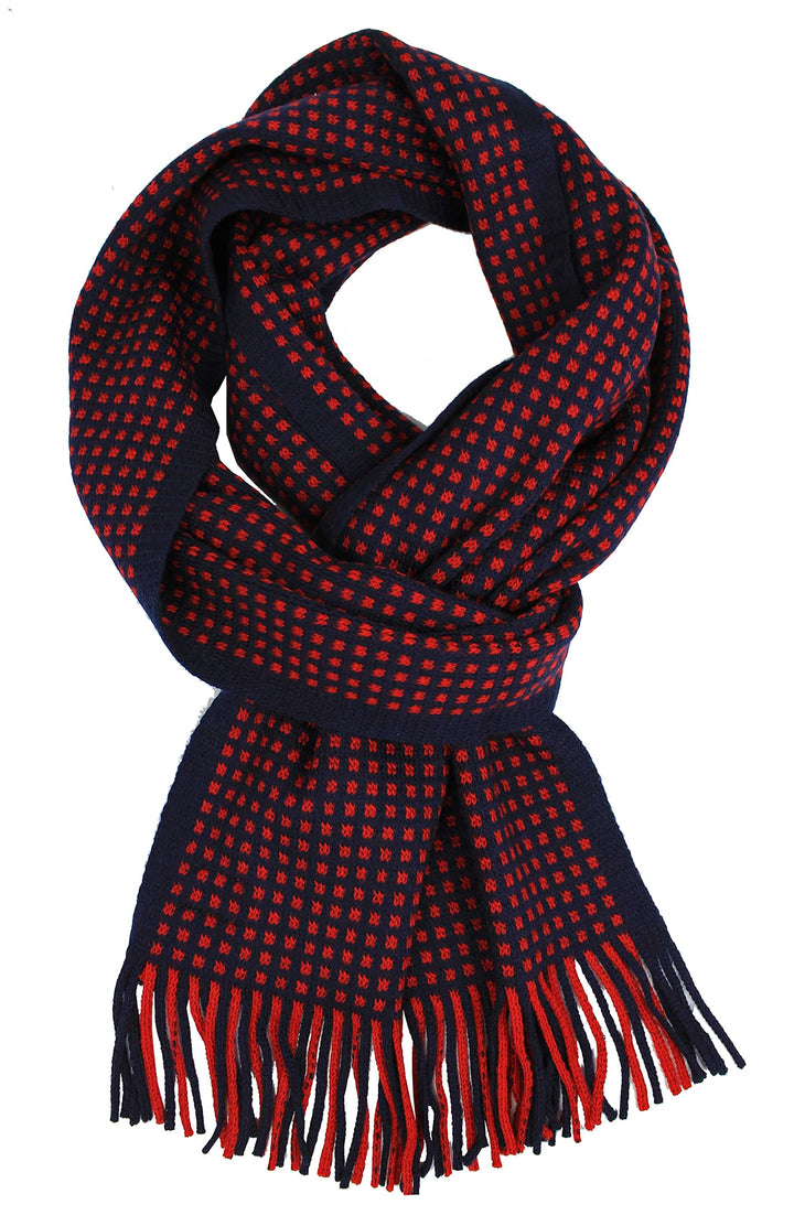 Rotfuchs Schal Kuschelschal Strickschal Raschelschal Streifen modisch 100% Wolle (rot marine)