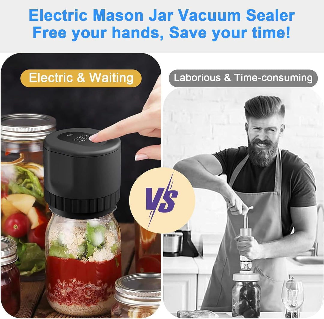 Mason Vakuumiergerät, Elektrisches Einmachglas-Vakuumierer-Kit für breite Öffnung und normale Öffnun