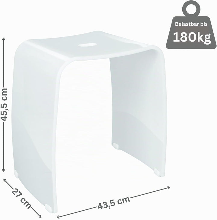 Libaro Badhocker Meran aus Acryl, für die Dusche geeignet, mit Griff, Zeitloses Design, rutschsicher