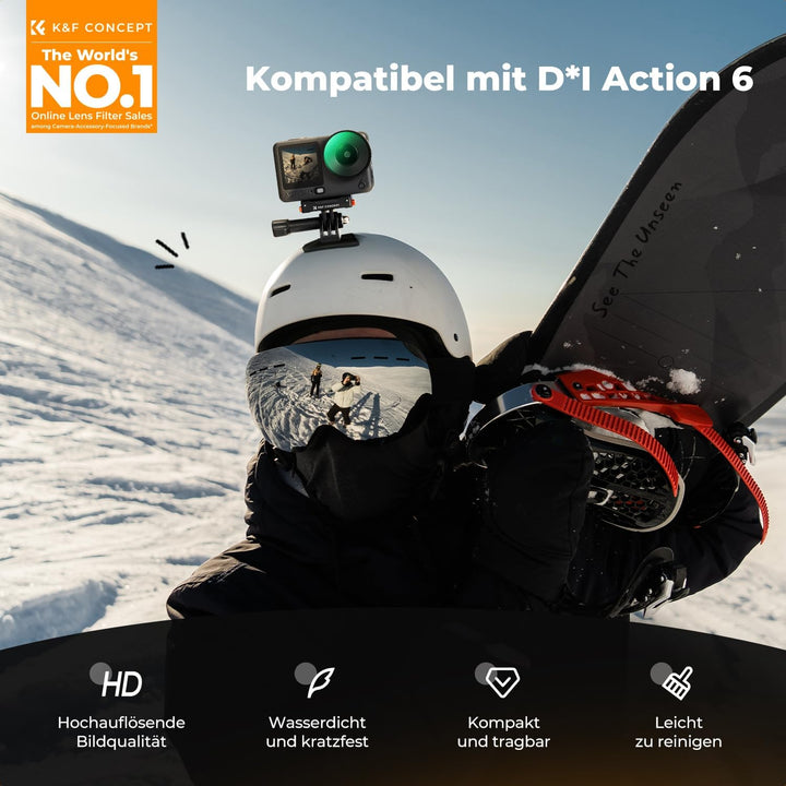 K&amp;F CONCEPT UV Filter Kompatibel mit DJI Osmo Action 6, UV Schutzfilter Ultraviolett-Filter Optische