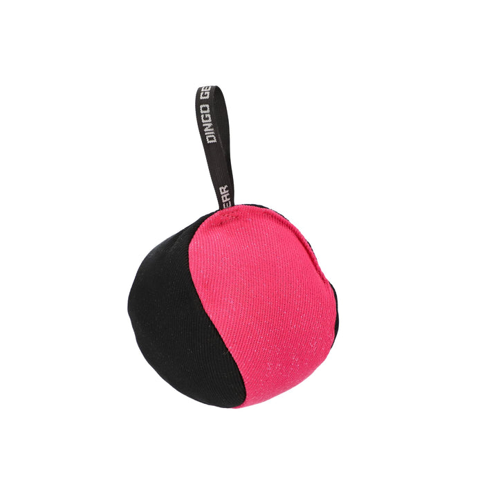 Dingo Gear Trainings-Spielzeug Bäll 19 cm Schwarz-Rosa mit Griff French-Material Nylcott Training Sp