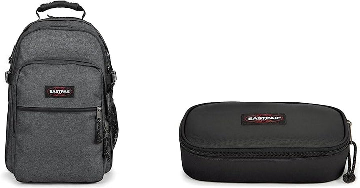 EASTPAK Tutor Rucksack, 48 cm, 39 L, Grau (Black Denim) & Oval XL Single Federmäppchen, 22 cm, Schwa