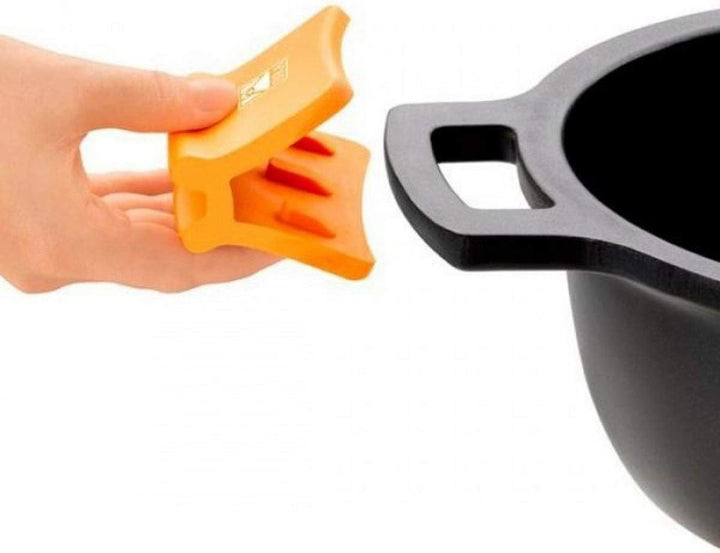 Antihaft-Fleischtopf "Efficient orange" aus Aluminium mit Deckel Grösse: 15,8cm H x 20cm Ø, 20
