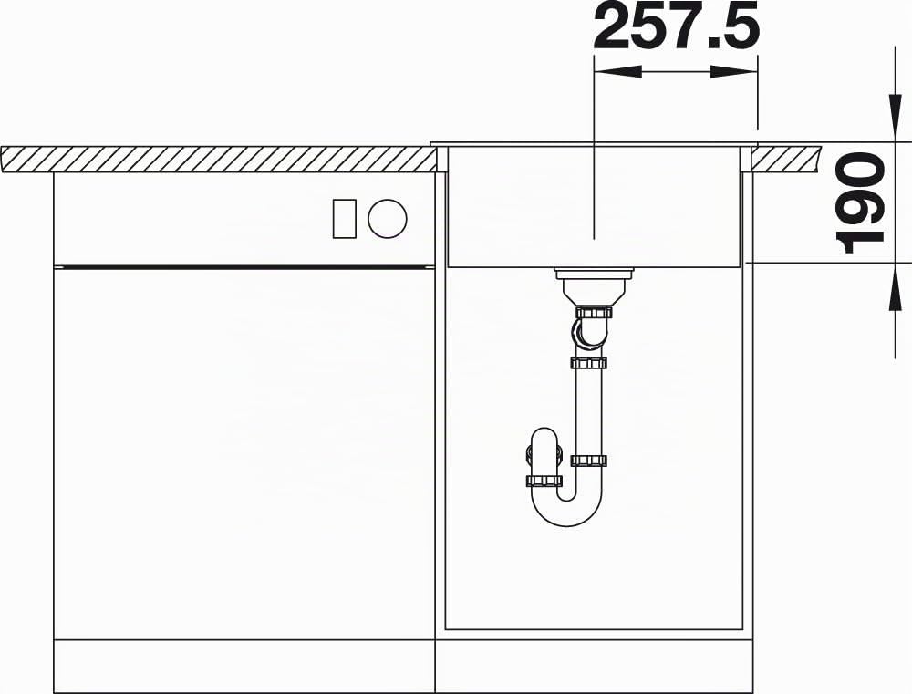 BLANCO DALAGO 5 | SILGRANIT felsgrau | Einbauart: Einbau von Oben | mit Ablauffernbedienung | 50er U
