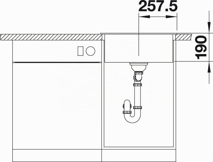 BLANCO DALAGO 5 | SILGRANIT felsgrau | Einbauart: Einbau von Oben | mit Ablauffernbedienung | 50er U