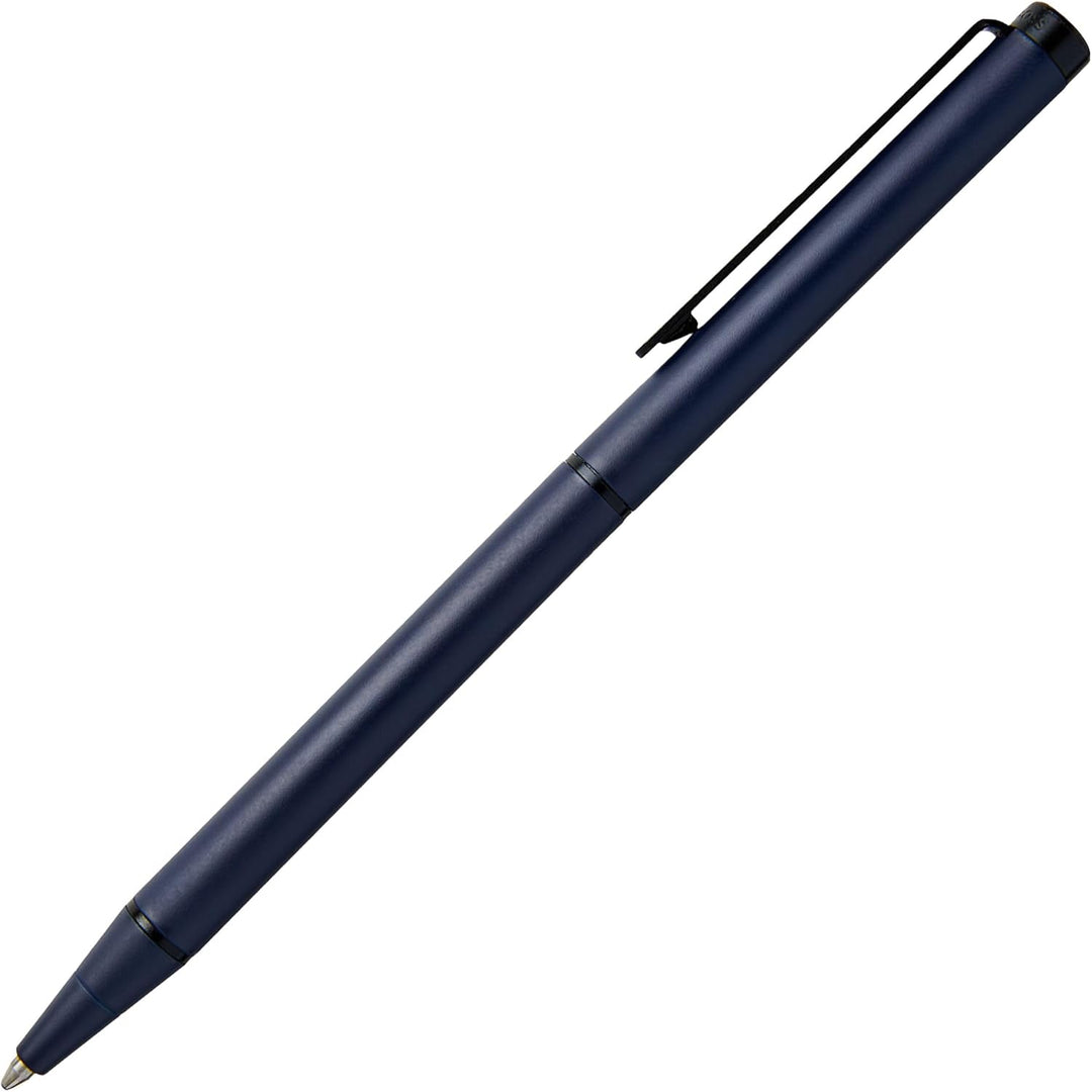 Hugo Boss Cloud Kugelschreiber aus Messing in der Farbe Medieval Blue Matt, Länge: 14cm, Minenfarbe: