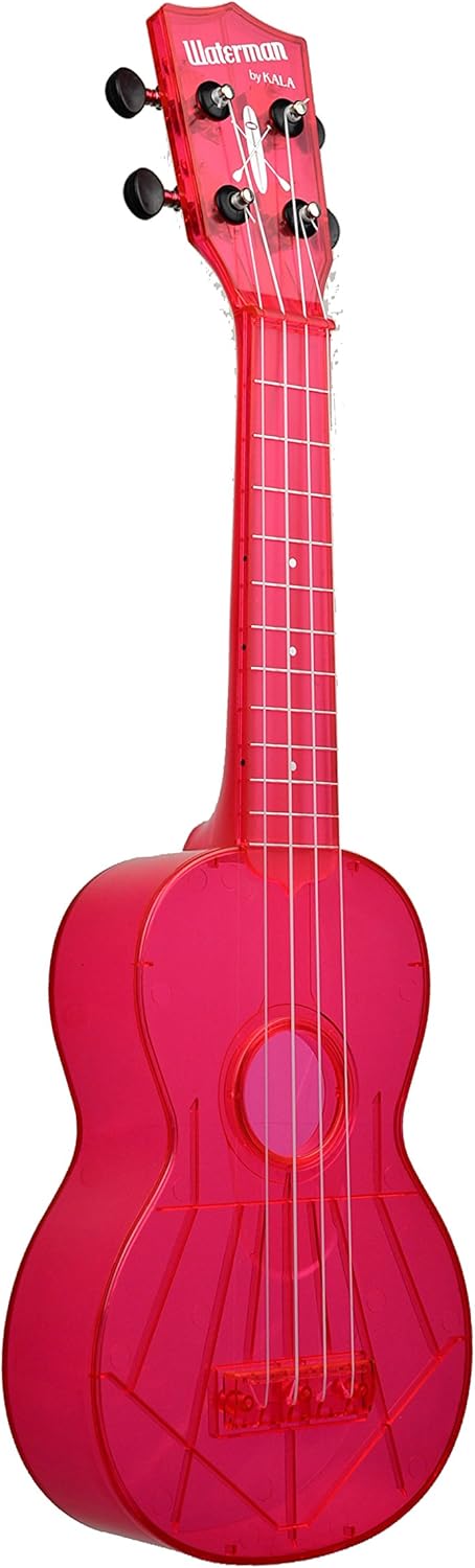 KALA Waterman KA-SWF-PK - Fluorescent Watermelon Pink Soprano Ukulele, with Tote Bag
