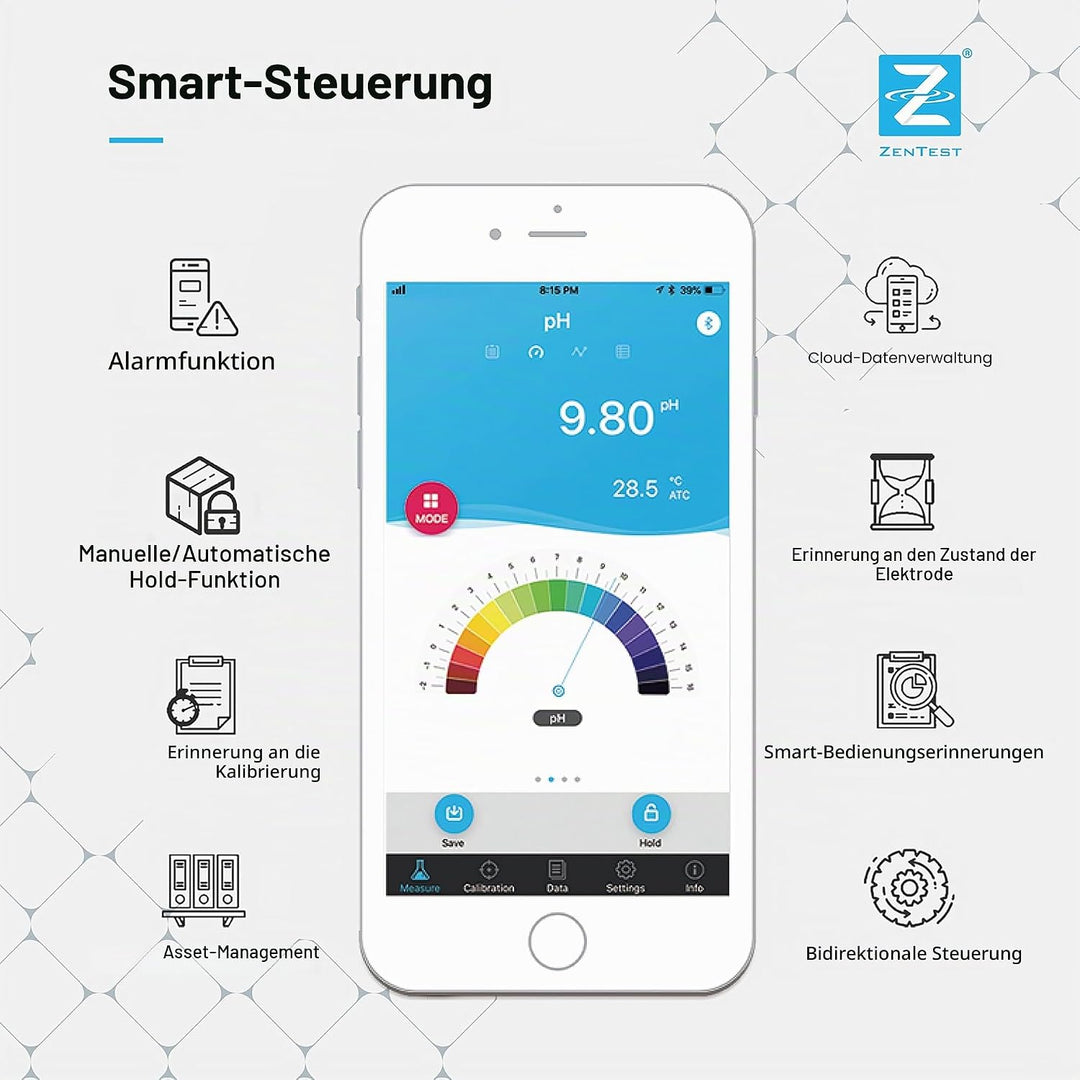 Apera Instruments PH60-Z Smart PH Messgerät (unterstützt durch die ZenTest Mobile App), AI3711