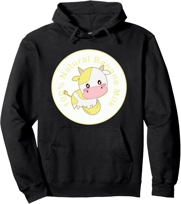 Kawaii cute Yellow cow, Kawaii Banana Milk Girl Pullover Hoodie