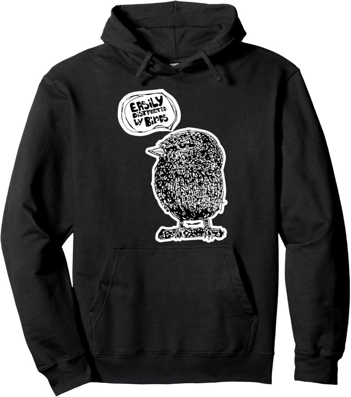 Leicht von Vögeln abgelenkt - Vogelbeobachtung zum Spass im Pullover Hoodie