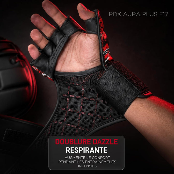 RDX Grappling Gloves Shooter NEW Aura F17 Black/Red M, Black/Red M