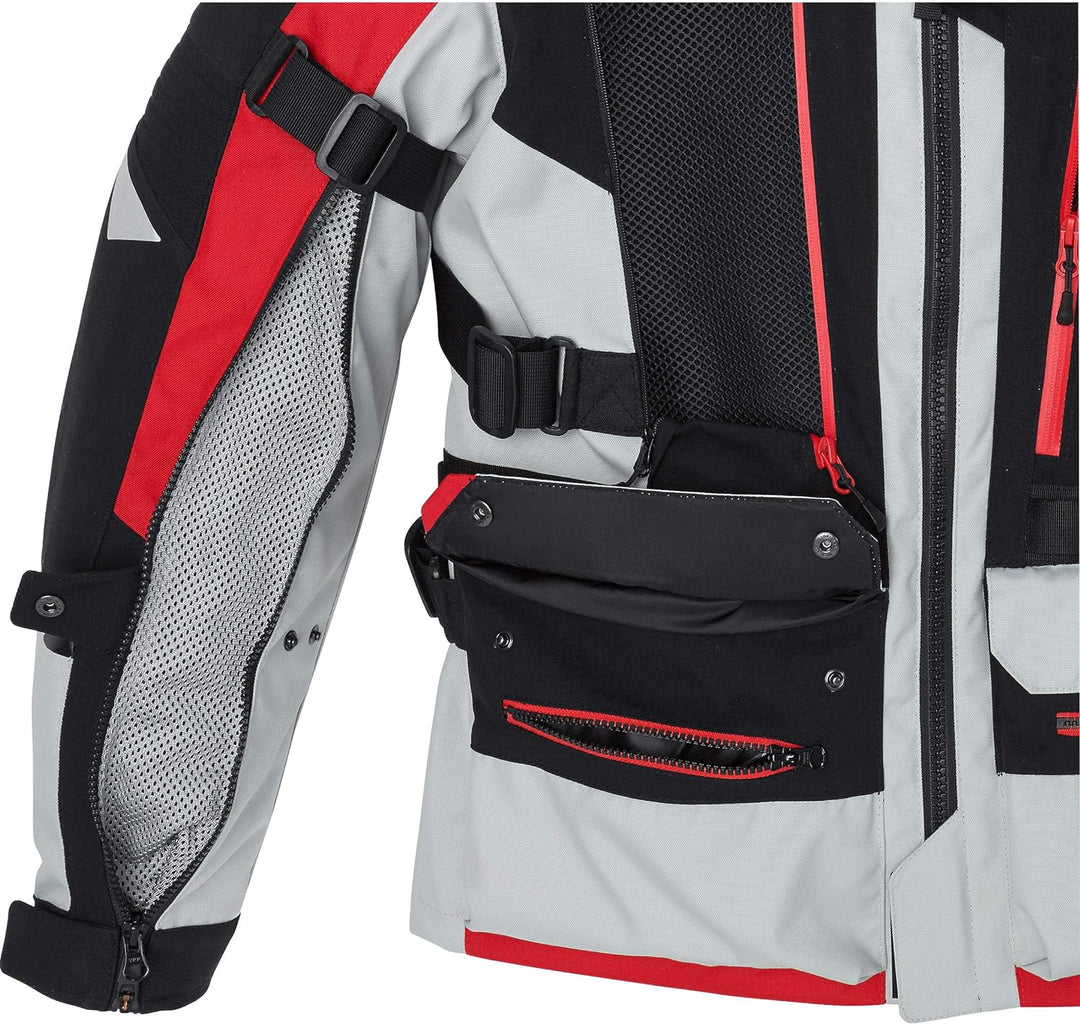 SPIDI H2Out Allroad Motorrad Textiljacke (Black/Grey/Red,XL)