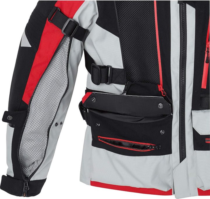 SPIDI H2Out Allroad Motorrad Textiljacke (Black/Grey/Red,XL)