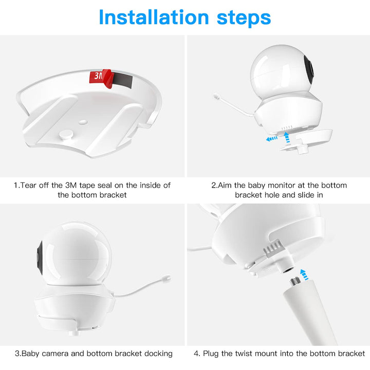 Halterung für Babysense S2/V43 Split-Screen Baby Monitor - Flexibel Babyphone Halter, Baby Kamera Mo