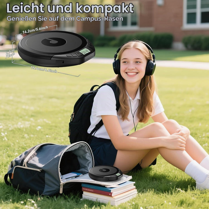 CD Player Tragbar: KOVCDVI Tragbarer CD-Player mit LCD-Display, Unterstützt CD-R/CD-RW/MP3-Wiedergab