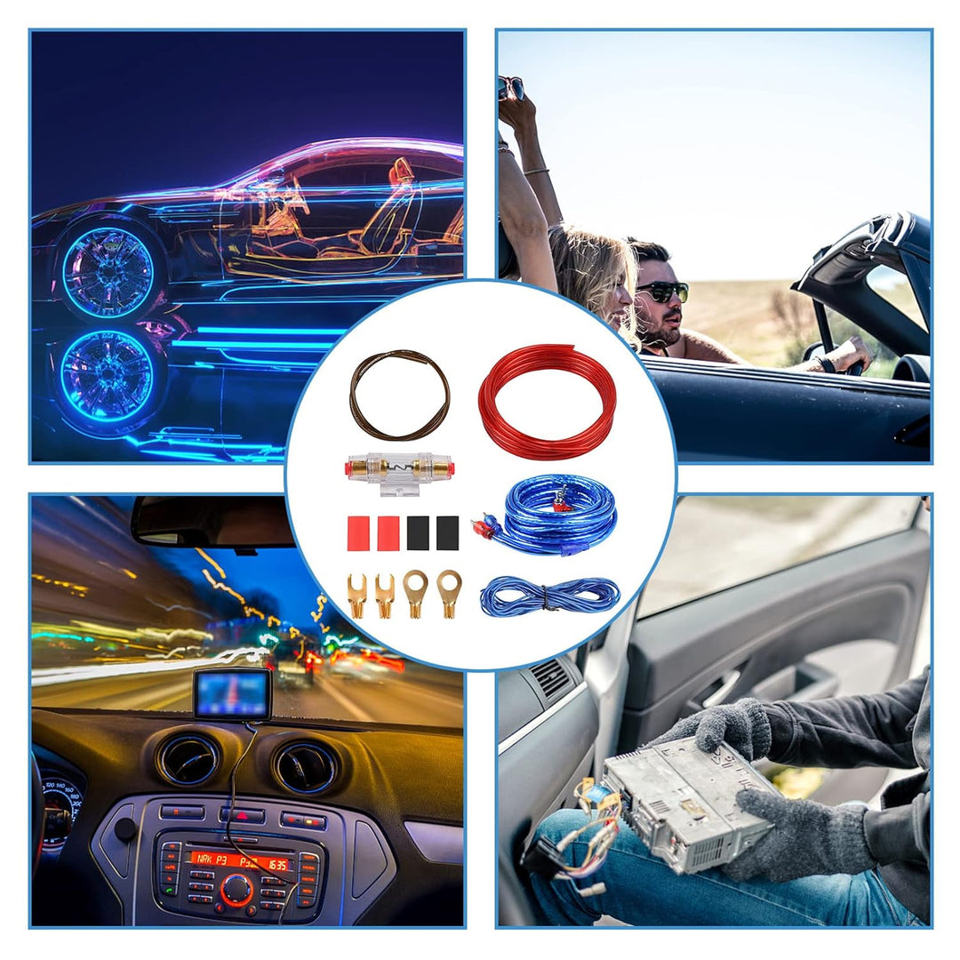 Verstärker Kabelsatz, Anschluss-Set Auto Verstärker Kabel Set, Subwoofer Kabel Set Endstufe Kabel, C