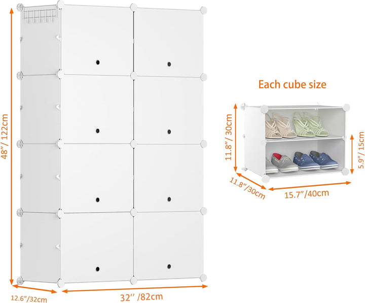 HOMIDEC Schuhregal, 7-stufiger Schuhschrank Kunststoff-Schuhregale Organizer für Schrank Flur Schlaf
