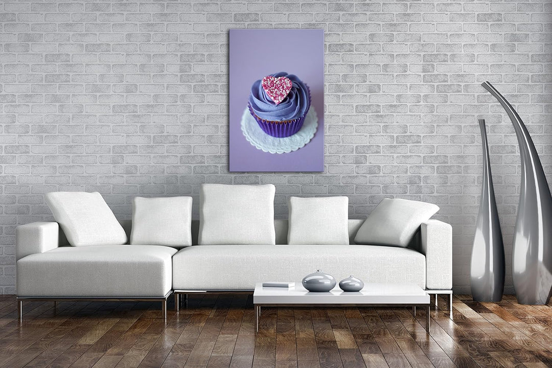 deyoli appetitlicher Cupcake Format: 80x60 als Leinwandbild, Motiv fertig gerahmt auf Echtholzrahmen