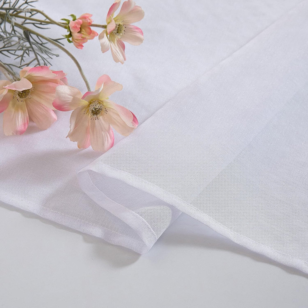 MIULEE 2er Set Sheer Voile Vorhang mit Ösen Transparente Gardine aus Voile Polyester Ösenschal Trans
