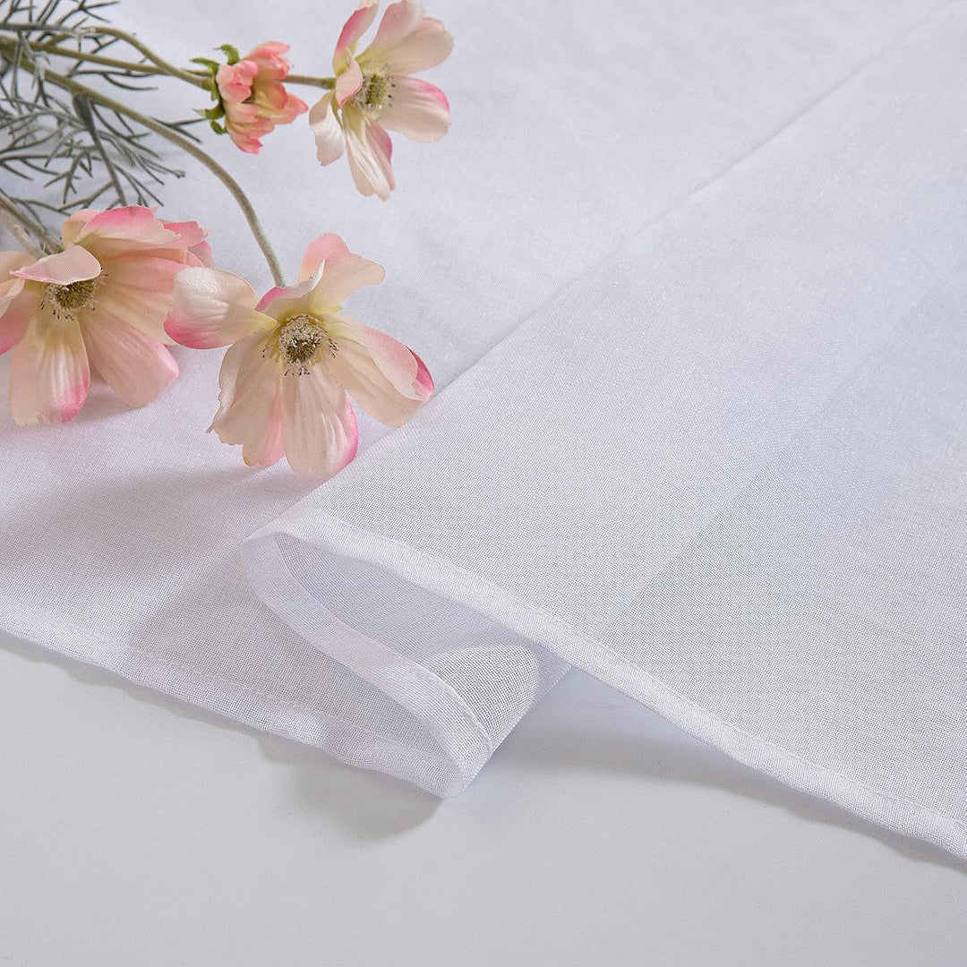 MIULEE Sheer Voile Vorhang mit Ösen Transparente Optik Gardine Ösenvorhang Ösenschal Transparent Dur