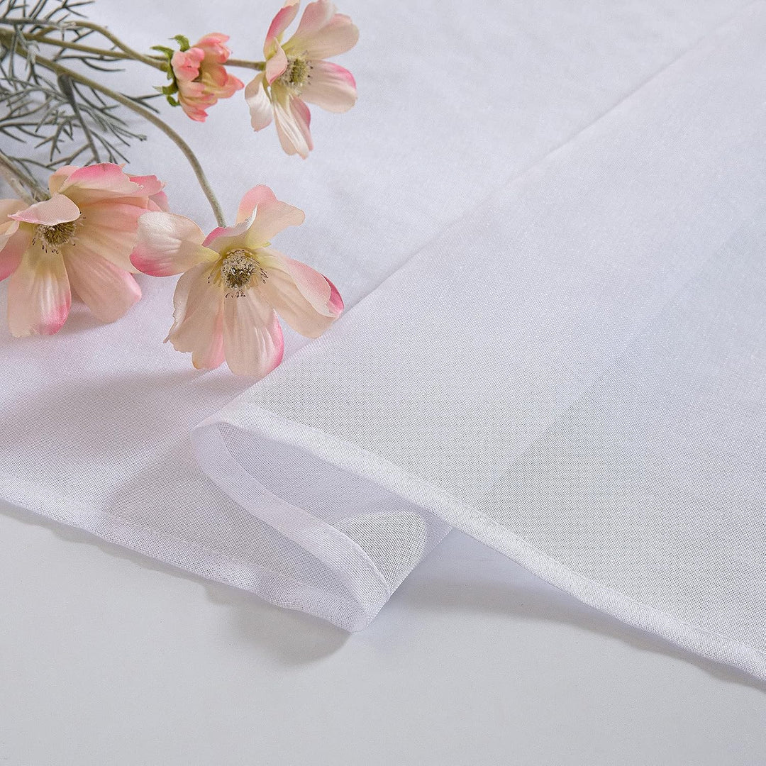 MIULEE Sheer Voile Vorhang mit Ösen Transparente Optik Gardine Ösenvorhang Ösenschal Transparent Dur