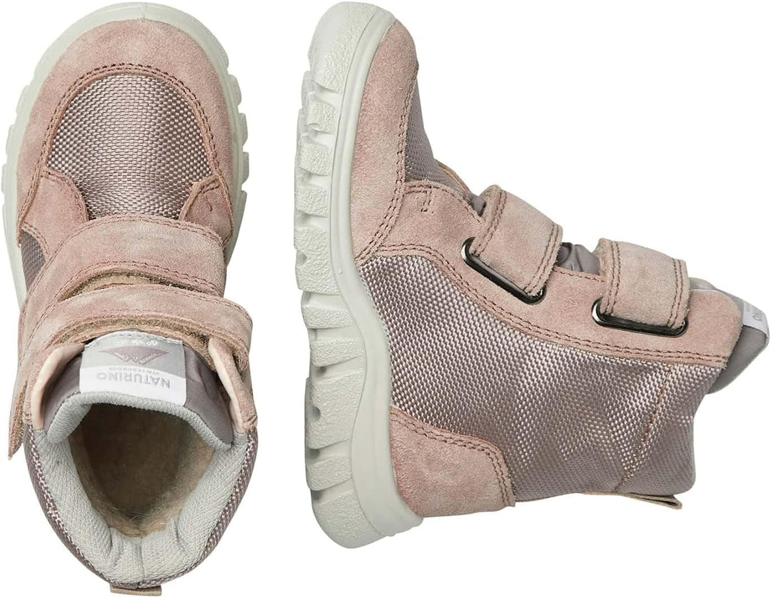 NATURINO GEMINAE 2 WP-Stiefel aus Veloursleder und Stoff 23 EU Rosa, 23 EU Rosa