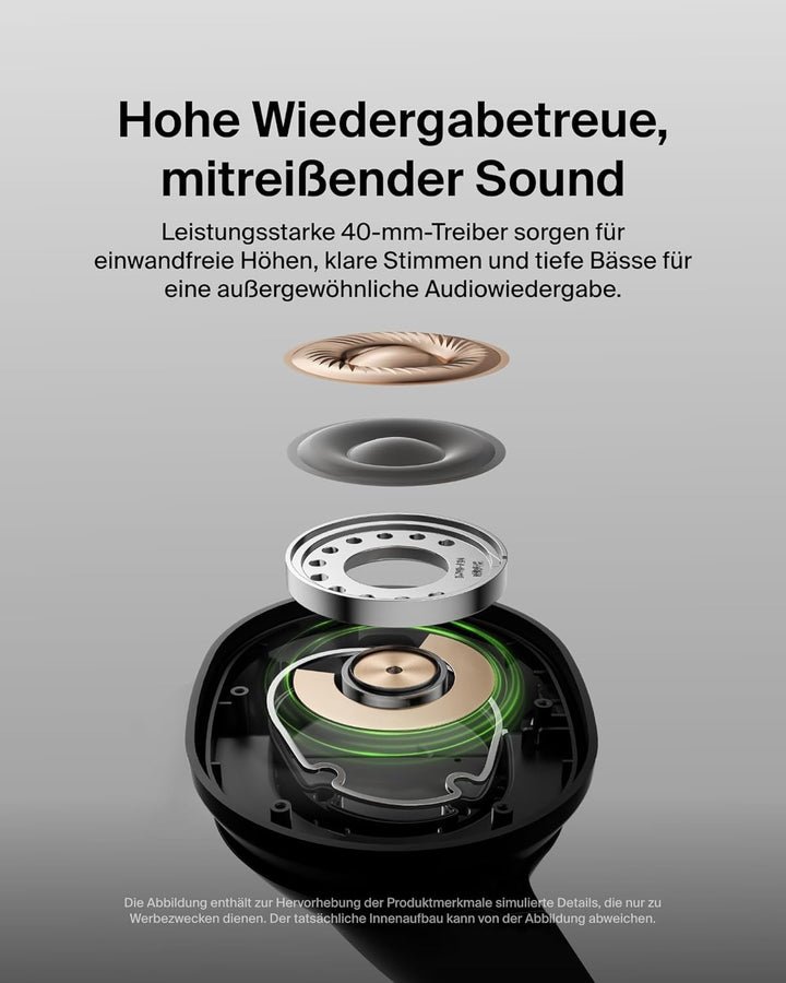 Belkin SoundForm Surround Kopfhörer Kabellos Bluetooth, Over-Ear Environmental Noise Cancelling Kopf