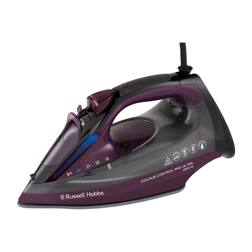 Russell Hobbs Dampfbügeleisen, Keramik-Antihaft-Bügelsohle,195g Dampfstoss, 50g variabler Dampf, 380