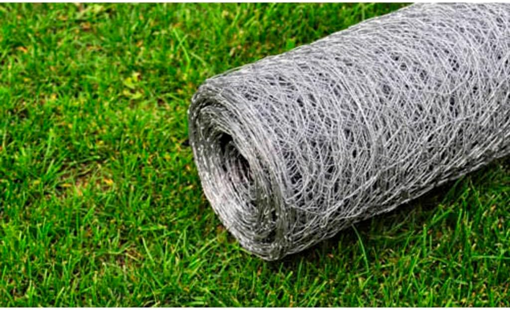 vidaXL Maschendraht Drahtgeflecht Drahtzaun Verzinkter Stahl 25×1 m Silbern Silber 1 m, Silber 1 m