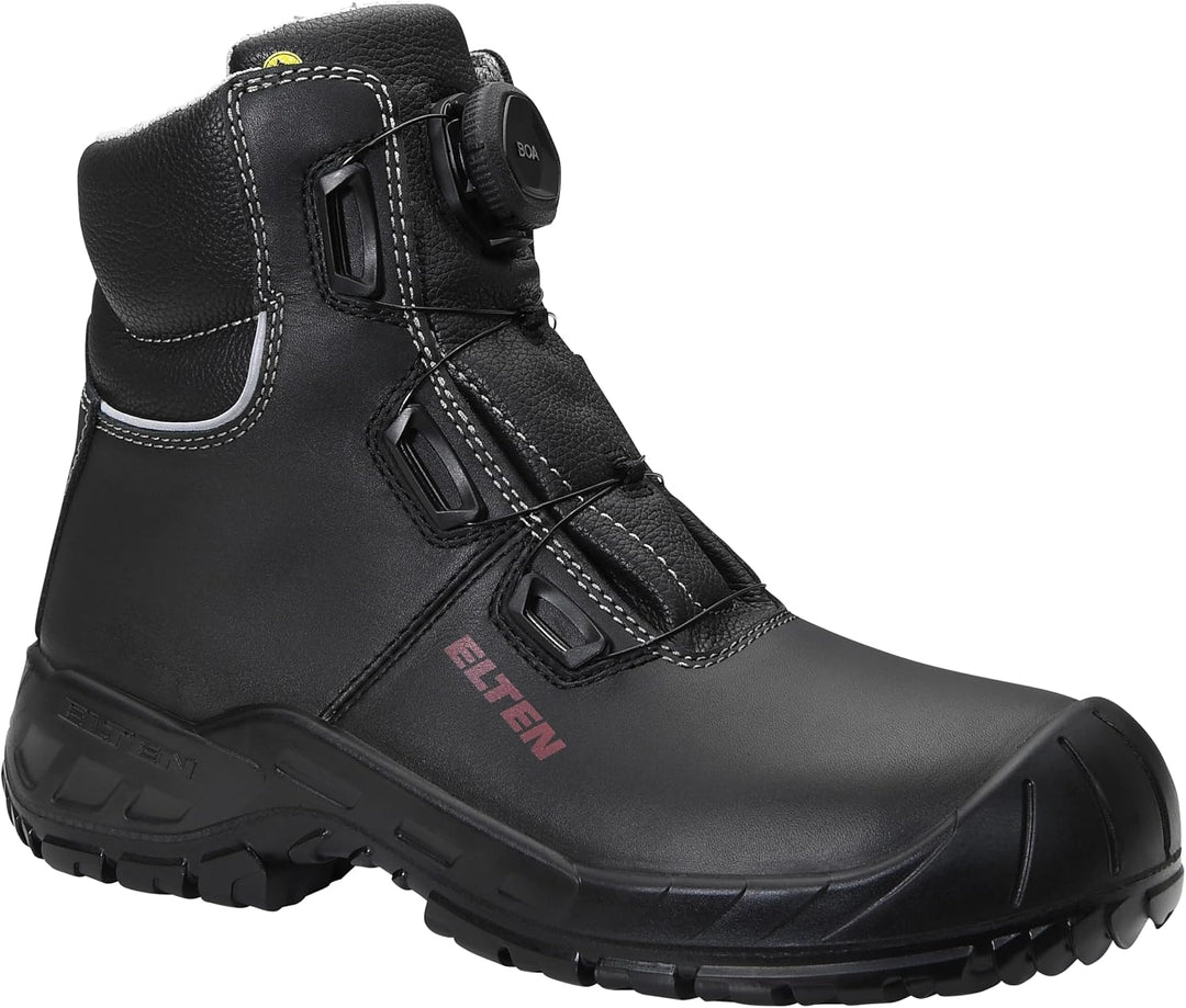 ELTEN Sicherheitsschuhe Laurenzo BOA Mid ESD S3S, Damen und Herren, Leder, Stahlkappe, leicht, robus
