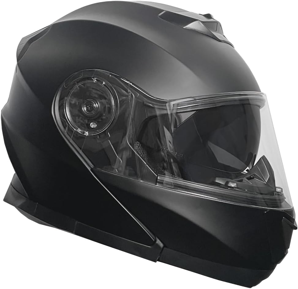 Klapphelm Integralhelm Helm Motorradhelm RALLOX 910 schwarz/matt mit Sonnenblende (XS, S, M, L, XL)