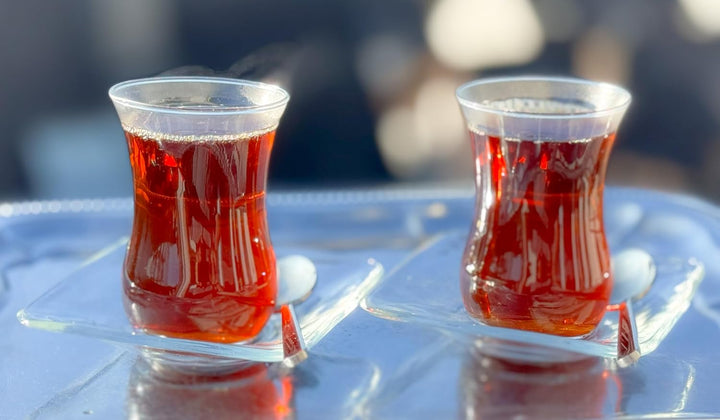 Topkapi - 18-tlg Türkisches Tee-Set Jasmin-Sultan mit Optik Effekt, 6 Teegläser, 6 Untersetzer, 6 Te