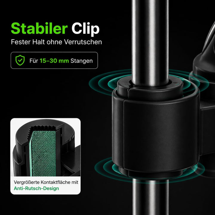 VivoVerdant Grow Ventilator Oszillierend mit Clip, 10 Stufen Klemmventilator, 330 CFM Umluftventilat