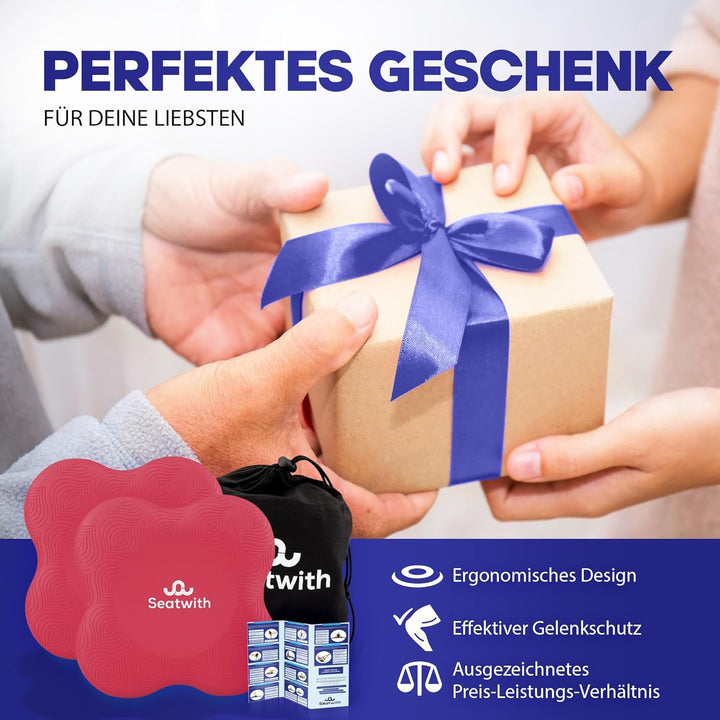 Yoga-Knie-Pad 2er Pack Kniekissen mit Transportbeutel+Trainingsanleitung PDF Maximale Entlastung und