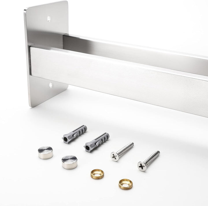 Dvocel Handtuchhalter Bohren Eckig Handtuchstange Doppelt 304 Edelstahl Silber Handtuchalterung Zwei