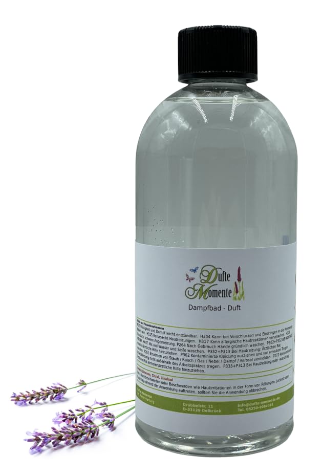Dufte Momente Dampfbad Duftkonzentrat Lavendel 500ml – entspannender Kräuterduft mit natürlichem Lav