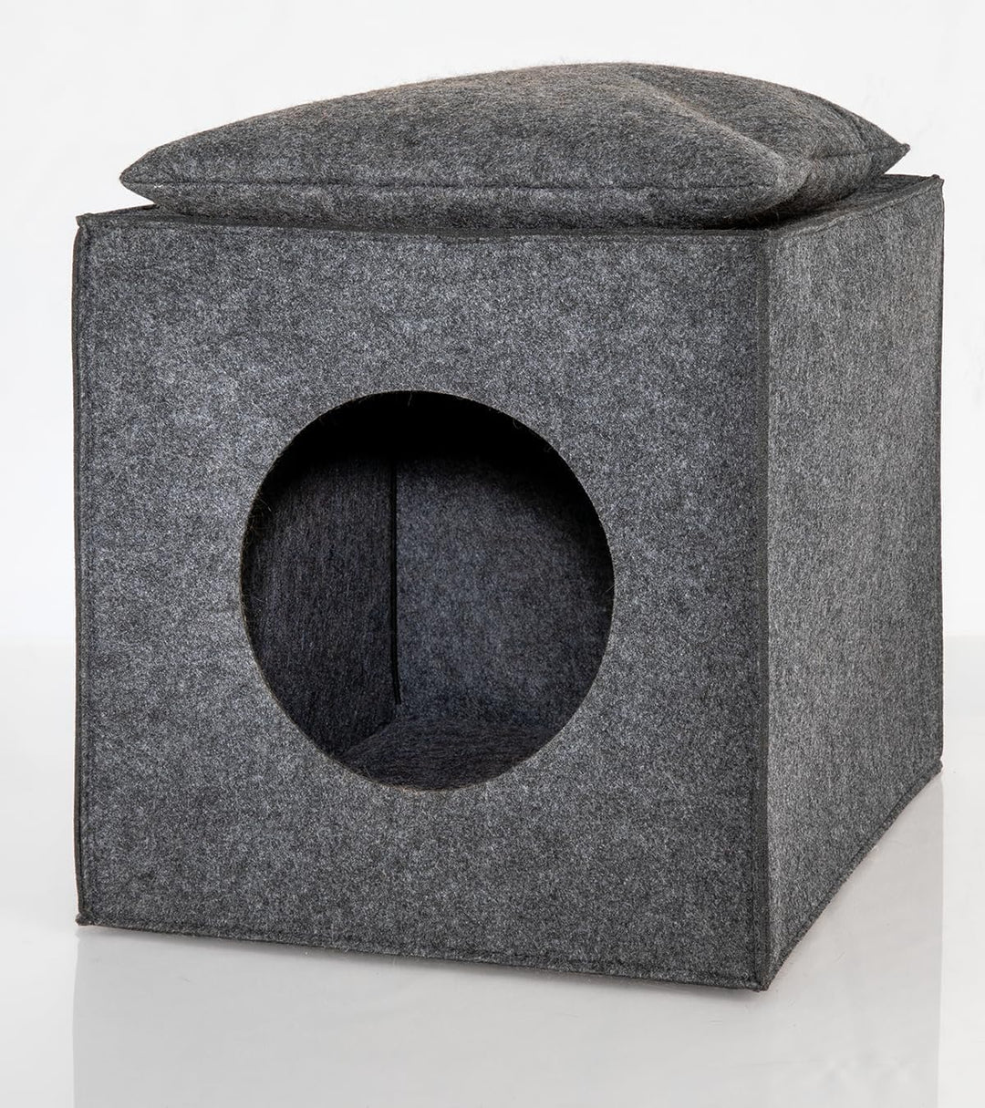 Katzenhöhle aus Filz, faltbar mit Kissen, Kuschel- und Versteckhöhle