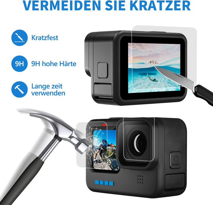 Zubehör Set Kit für GoPro Hero 12 11 10 9 Black, oGoDeal Wasserdicht Schutzhülle Gehäuse + Unterwass