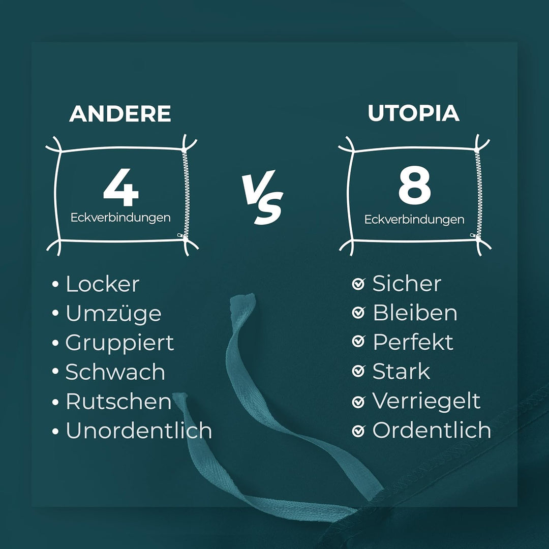 Utopia Bedding Bettwäsche Set - Mikrofaser Bettbezug 260x240 cm + 2 Kissenbezüge 65x65 cm - Blaugrün